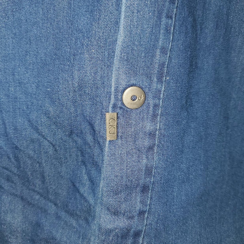 Mens Calvin Klein Jeans Dark Denim Long Sleeve Shirt - Picture 7 of 14